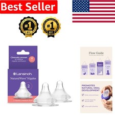 Soft Silicone Baby Bottle Nipples - Medium Flow, BPA-Free, 2 Count, NaturalWave