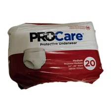 ProCare Protective Underwear Adult Size Medium 34”-46” Pack of 20 NEW
