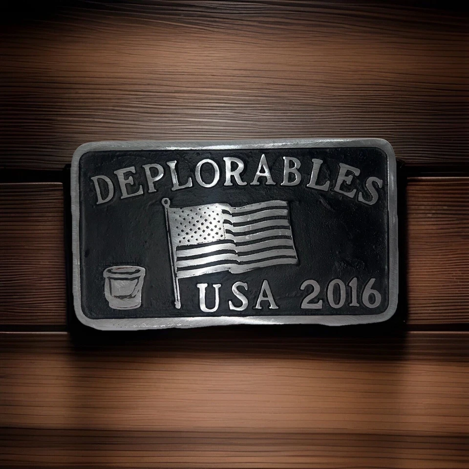 Vintage Cast Aluminum DEPLORABLES USA 2016 Rare Car Club Plaque Collectable - Image 3 of 4