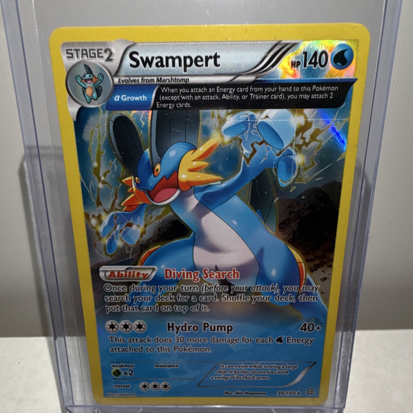 Pokemon TCG Swampert XY Primal Clash 36/160 Reverse Holo Rare Stage 2 140 HP