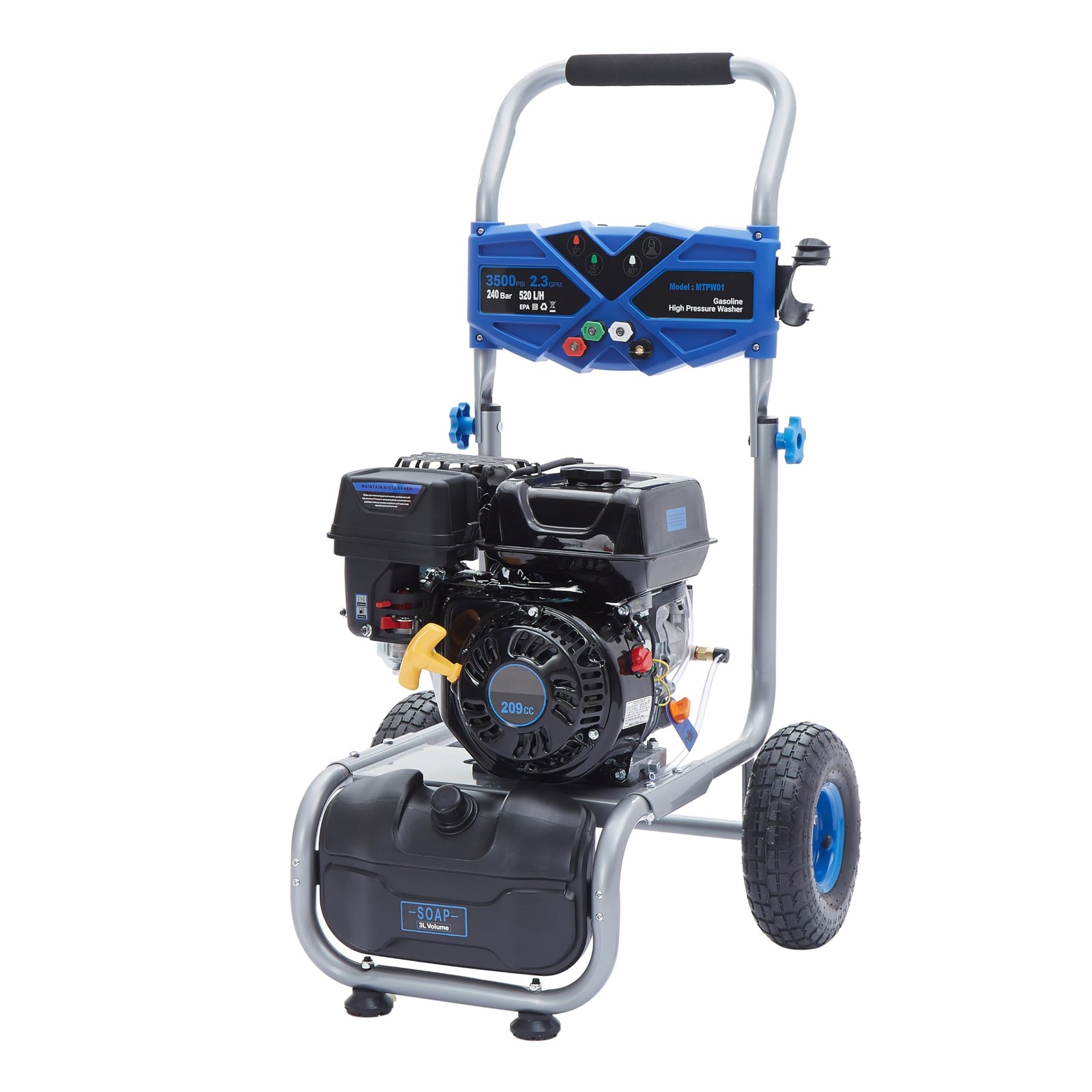 Efurden 3500PSI 2.3GPM Gas Pressure Washer, 209CC Engine Gas Powered Washer