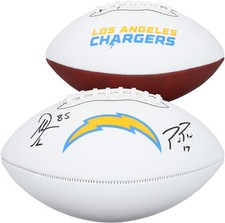 Antonio Gates and Philip Rivers Chargers Signed Franklin White Panel Football