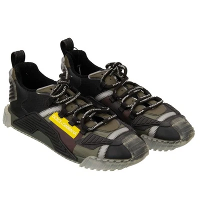 DOLCE & GABBANA Sneaker Basse Homme DG Logo Camouflage Chaussures NS1 Noir - Photo 1/4