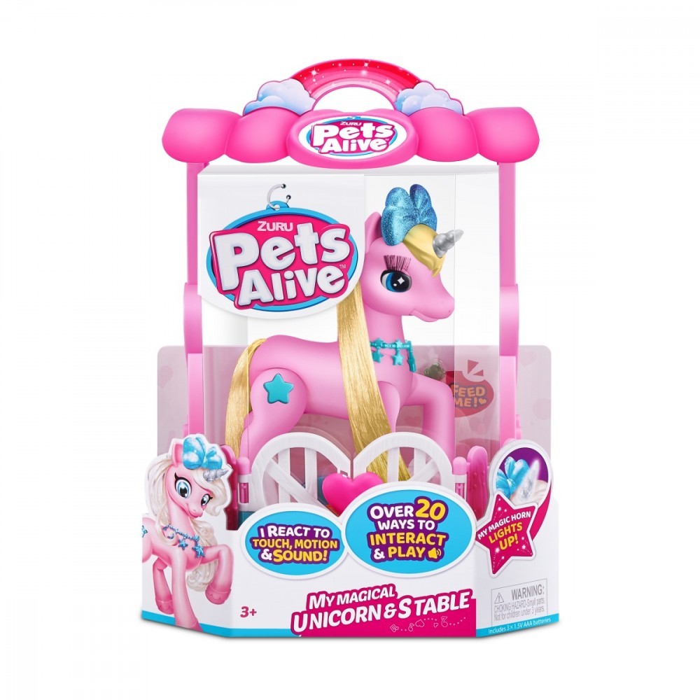 845218027377 Interactive Unicorn playset ZURU Pets Alive
