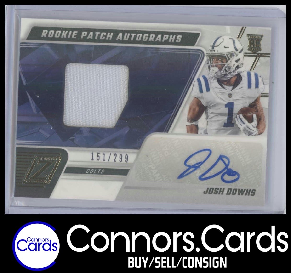 Josh Downs Rookie Auto 2023 Panini Zenith #221 Patch /299 Colts