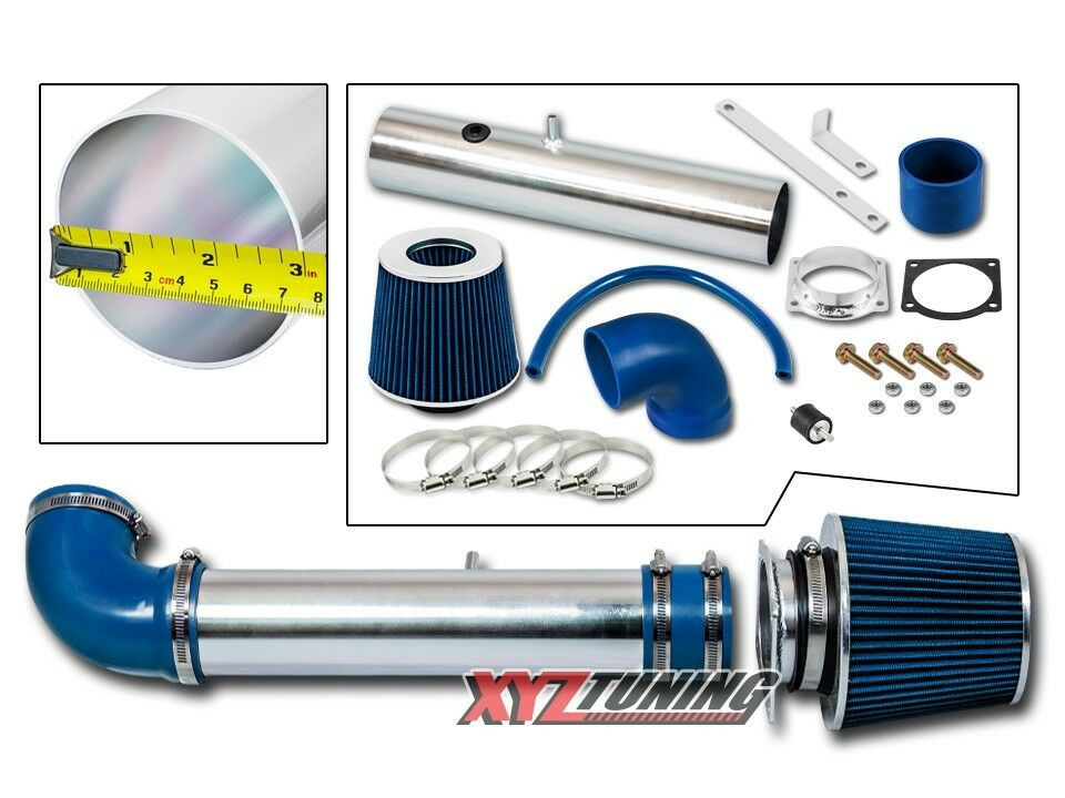 BLUE 97-03 Ford F150 4.2L V6 Short Ram Air Intake Induciton Kit + Filter 3"