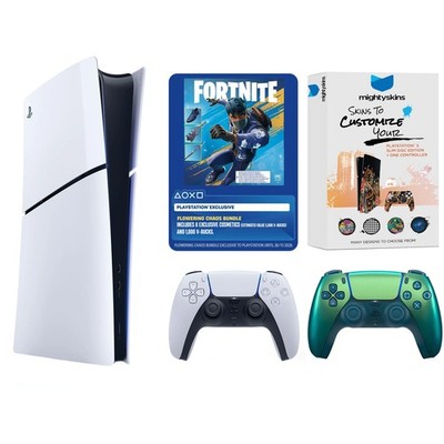 Sony PlayStation 5 Disc Fortnite Bundle with Extra Controller- Chroma Teal