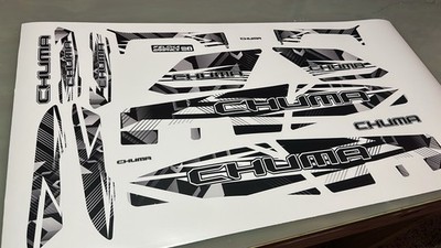 Kit Graficas Calcomanías BWS Black White Yamaha Zuma Chuma 2022-2024
