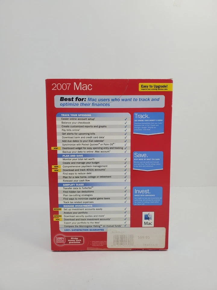 Software de finanzas personales Quicken 2007 para Mac Apple Macintosh Intuit Foto 2 de 4