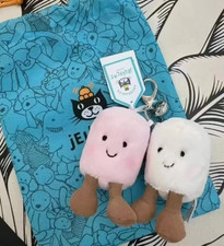 Jelly Cat Amuseables Pair of Marshmallows Plush Keychain Bag Charm Kids Gift NWT