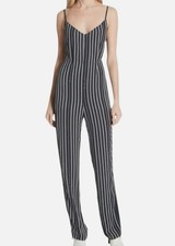 Rag Bone Women's Blue Rosa Striped Straight-Leg Jumpsuit Size 0