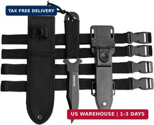 Scuba Diving Knife w Holster Sheath Leg Straps Diver Knife Spearfishing Black