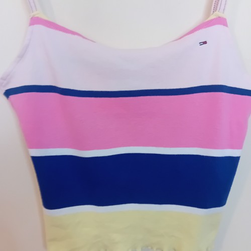 Vintage Y2K Women's Teens Tommy Jeans Striped Coquette Casual Crop Tank Top S - Picture 9 of 16