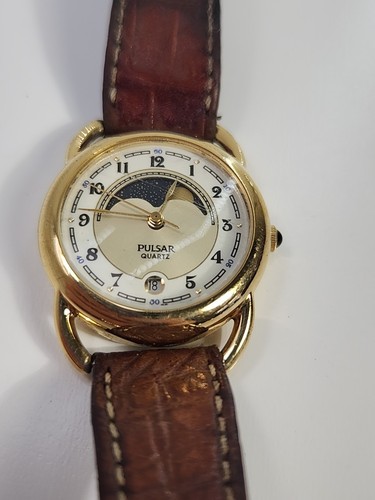 Pulsar Moon Phase Watch V894-0010 Leather Strap - Picture 4 of 23
