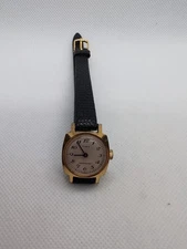 Vintage Ladies Watch Timex 5532102377 Mechanical Wind Up NOS Black Band Runs