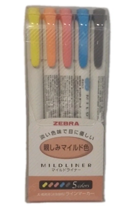 ZEBRA Mildliner Brush and Marker Fluorescent Stifte Set 5 Stück/Packung - Bild 3 von 4