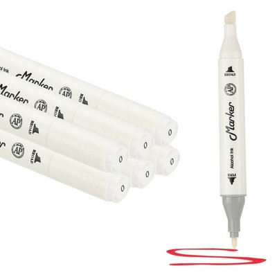 Dual Tip Alcohol Art Markers, 6 Pcs White Alcohol Markers Pen, Transparent