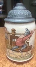Whimsical Villeroy & Boch Mettlach Stein "Gnomes Pressing Wine" 1909/1009