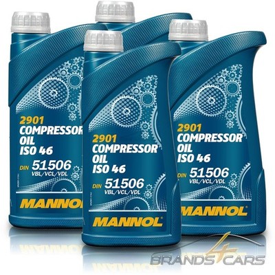 4x 1 L LITER MANNOL COMPRESSOR OIL ISO 46 KOMPRESSOR Öl KOMPRESSOR KOMPRESSORÖL 