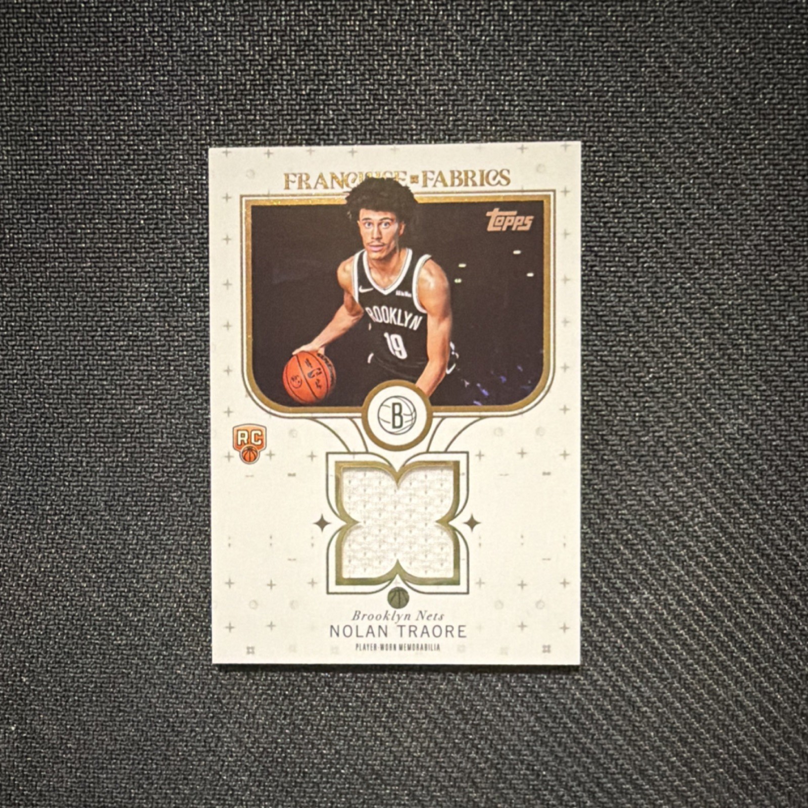 2025-26 Nolan Traore Topps Flagship Franchise Fabrics Rookie #FF-NT Nets