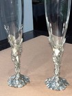 VINTAGE PAIR ARTHUR COURT PEWTER AND CRYSTAL CHAMPAGNE FLUTE DATED 1994 — photo 2