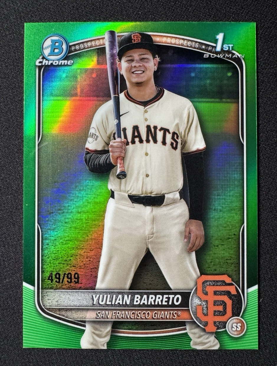 2025 Bowman Chrome Yulian Barreto Green Refractor /99 #BCP-229 San Francisco 