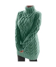 ORANDESIGNE Pulloverkleid Damen Kleider Elegant Strickkleid Rollkragen Jumper Mi