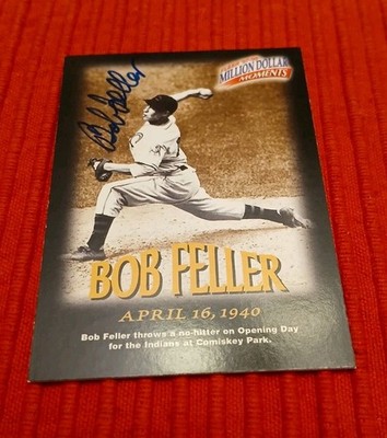 1997-98 Fleer Million Dollar Moments #13 Bob Feller Cleveland Indians AUTOGRAPH 