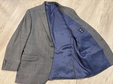 Hart Schaffner Marx Sport Coat Blazer 48L Gray Blue Check Wool Canada