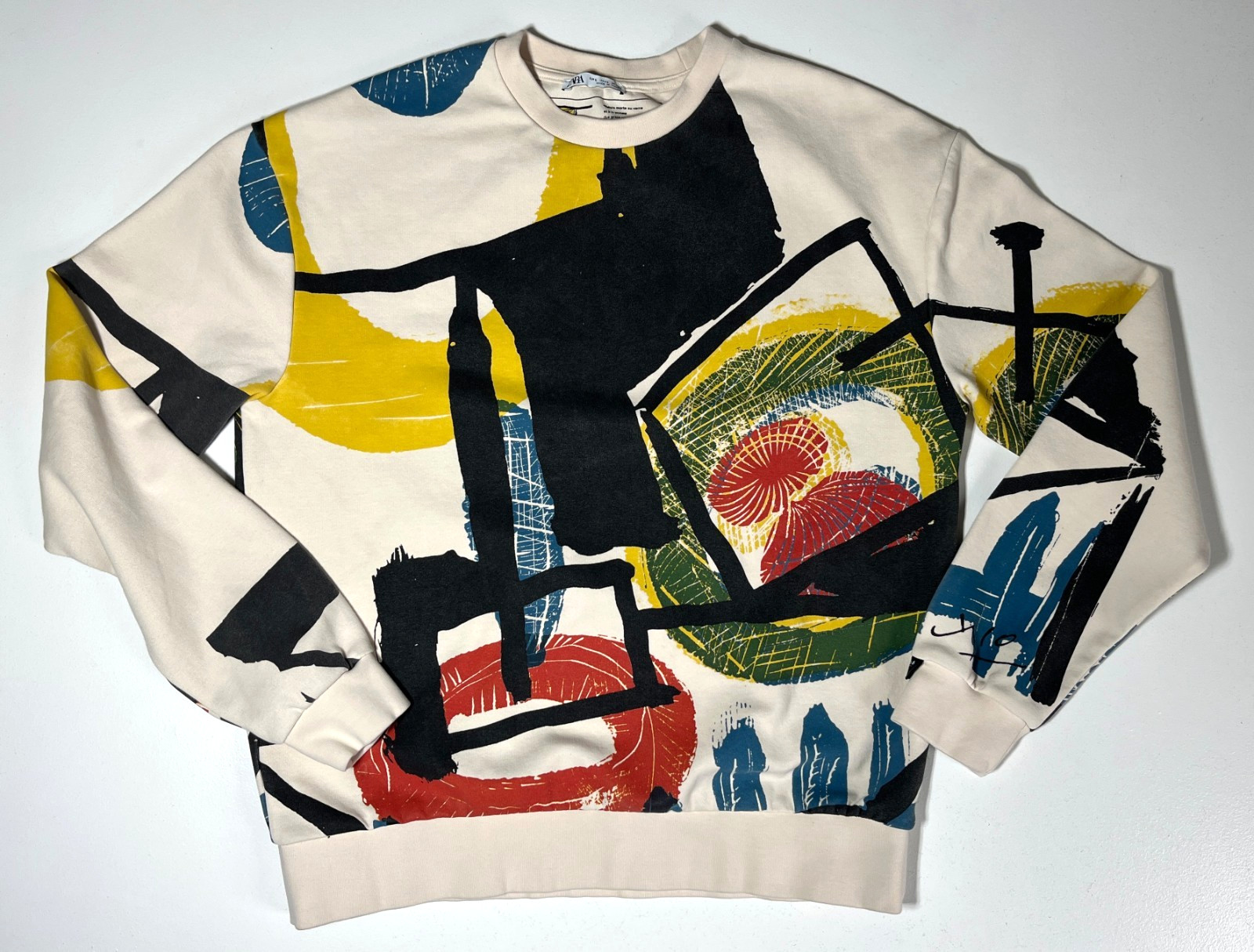 Men's Zara Pablo Picasso Long Sleeve Pullover Multicolore Abstract Print Sz L image 4
