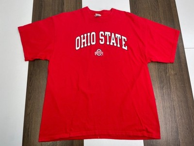 Gildan Size XL Red Ohio State University Shirt Buckeyes Short Sleeve Crew Sports