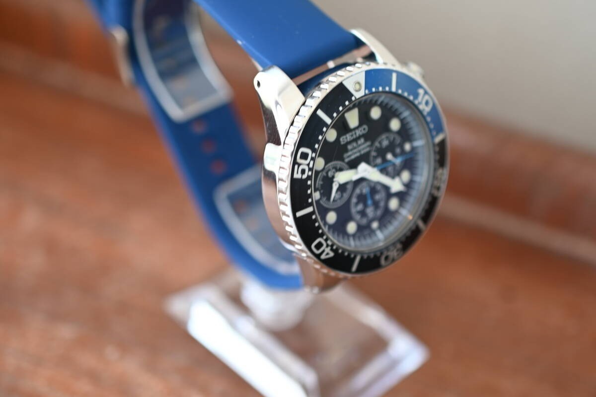 SEIKO Prospex V175-0AD0 Chronograph Quartz Men's Watch Blue Black