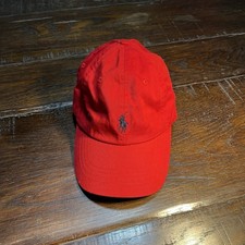 Polo Ralph Lauren Cap Unisex RED Baseball Hat Blue Pony Adjustable Strap NWT