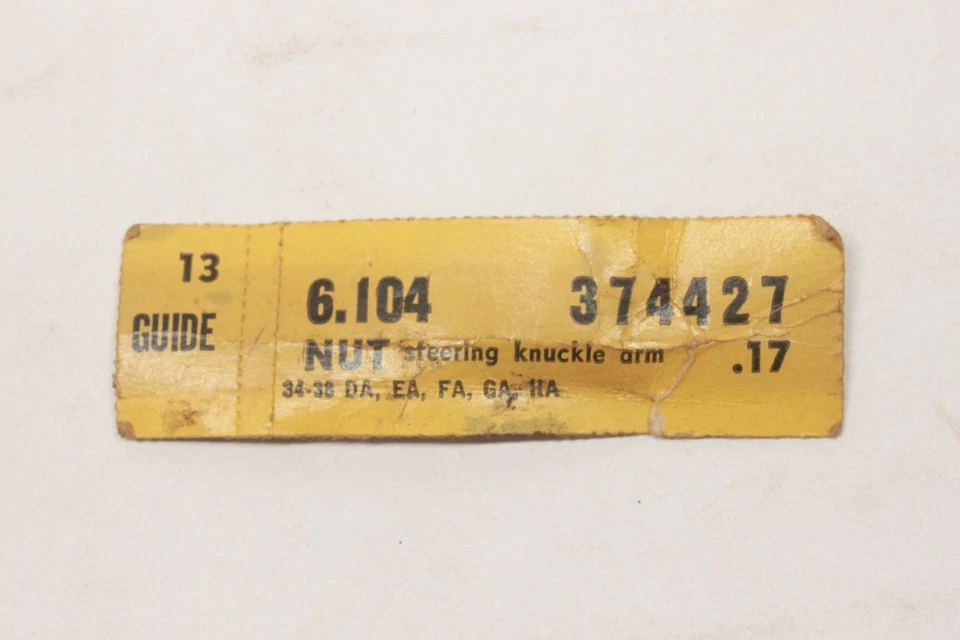 Lote de 4 tuercas de brazo de nudillo de dirección maestro Chevrolet 1934-38 NOS 374427 Foto 2 de 4