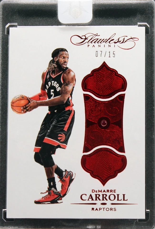 2015-16 DeMarre Carroll Panini Flawless Ruby Red Encased Base Card Serial #7/15 - Image 4 of 4