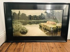 Stampa ROMA antica vittoriana gotica art nouveau Enrique Serra incorniciata originale