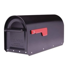 Architectural Mailboxes Sequoia Black, Large, Steel, Heavy Duty Post Mailbox