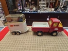 Vintage Tonka Stables Pick-Up Truck with 2 Horses Trailer Great Condition
