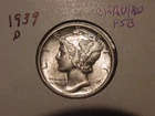 1939-D MERCURY DIME CHOICE AU BU FULL SB POPULAR BETTER DATE PQ