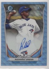 2014 Bowman Chrome Prospect Blue Wave Refractor 32/50 Richard Urena Auto 4m3