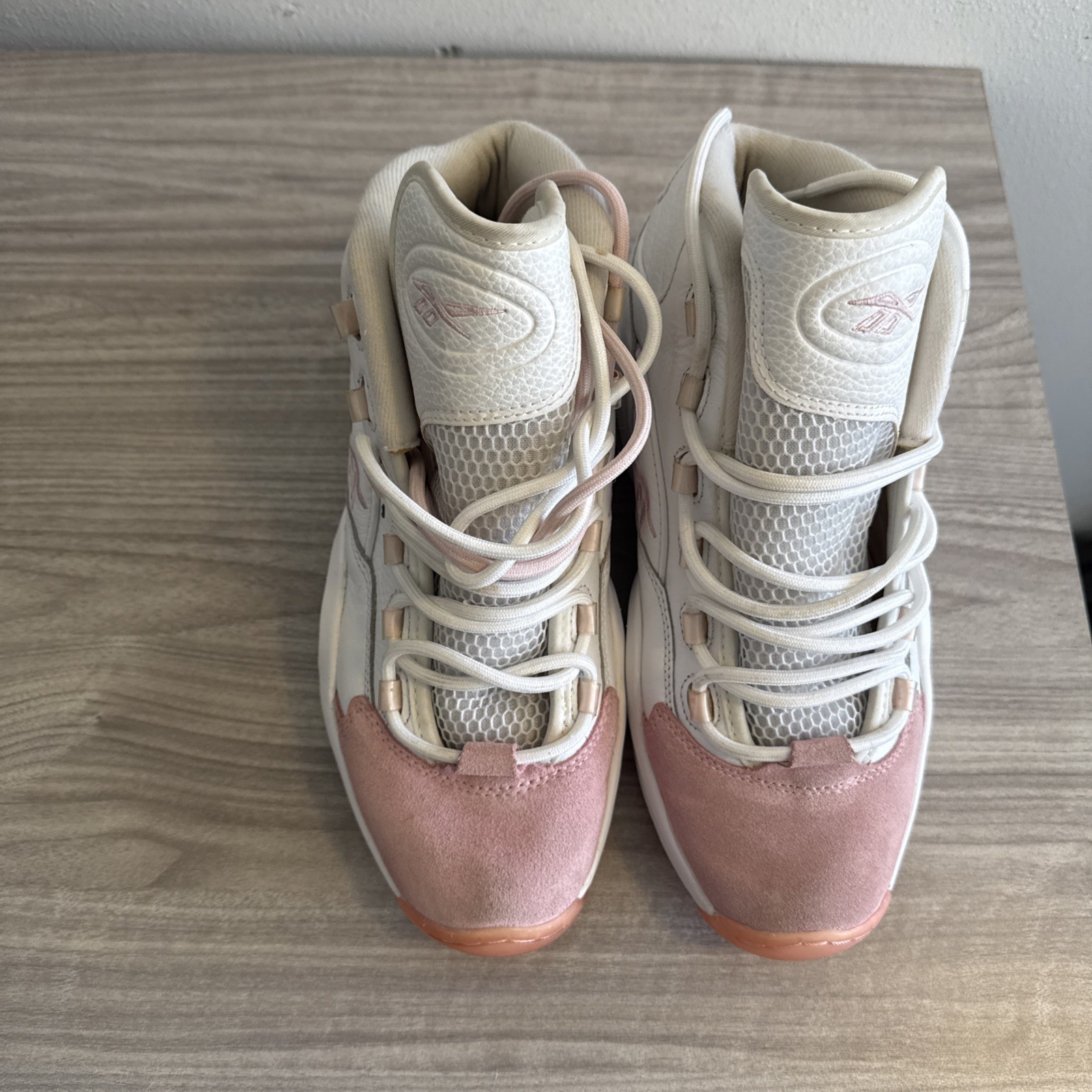 Reebok Question Mid Men's Size 10 US G55120 Pink White Suede Athletic Shoes thumbnail 4