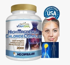 HIGH Cloruro de magnesium Magnesium Chloride High absorption 140 caps & OXIDE