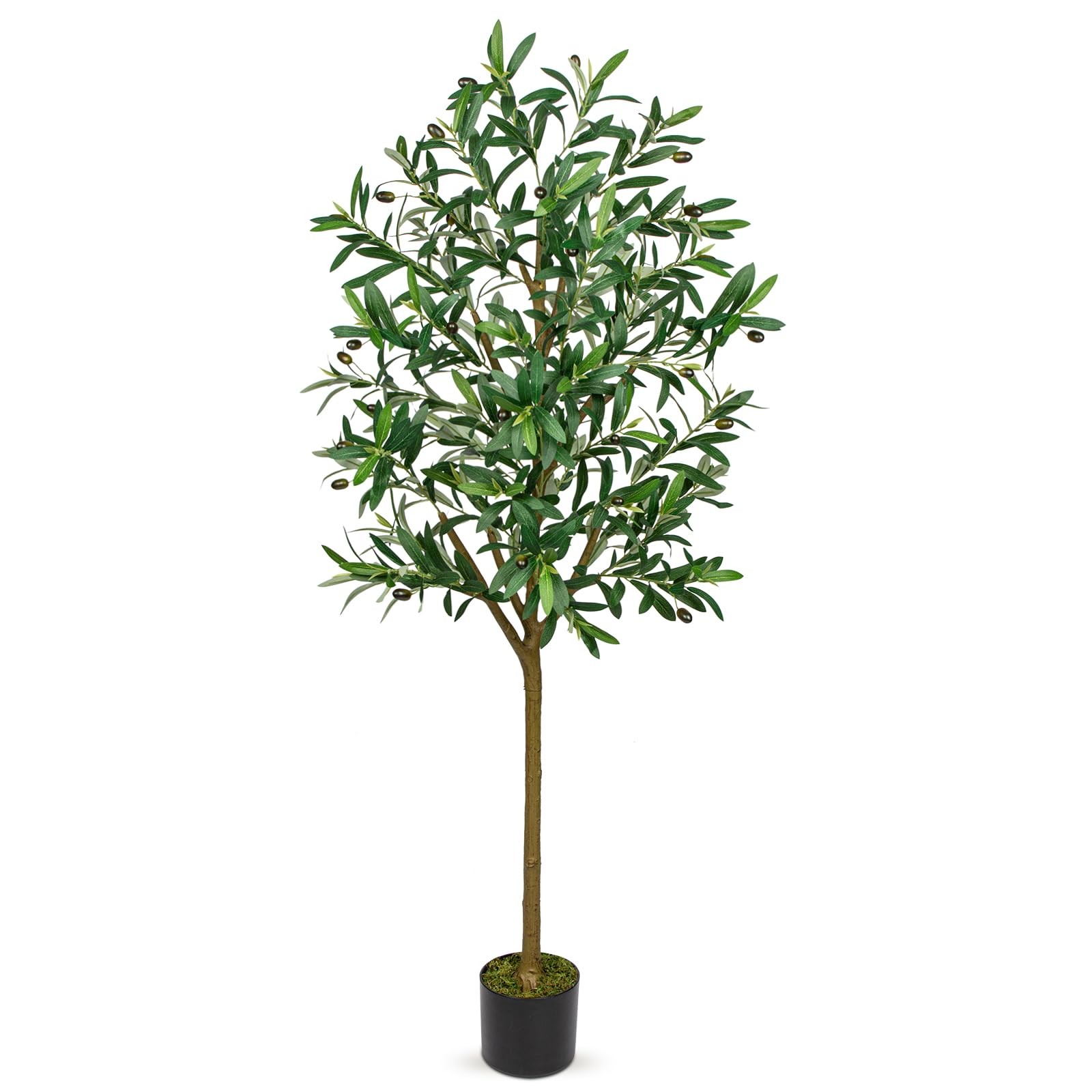 5Ft Tall Artificial Olive Tree Potted Lifelike Faux Plant for Home Decor