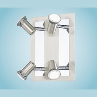 Chrom Nickel Moderne Spot Strahler Reflektor 1600Lm 4X5W/Gu10 24X25 [Cm]