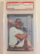 1999 Bowman Chrome Carl Crawford RC PSA 10