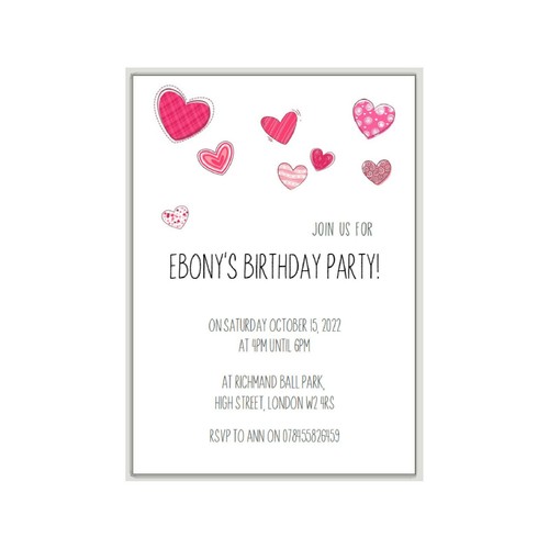 Flamingo INVITES x10, girls birthday party invitation personalised cards si27 - Picture 6 of 11