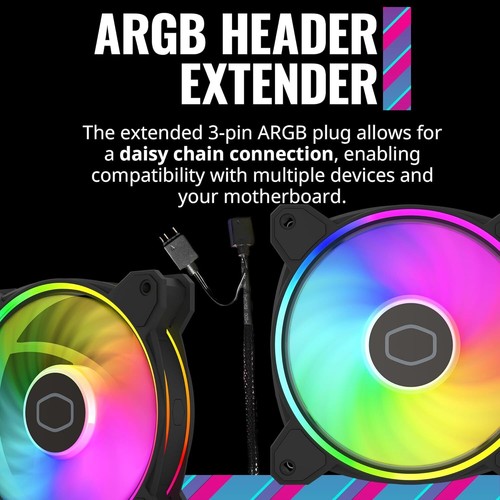 Cooler Master MasterFan MF140 Halo² Duo Ring ARGB Gen2 LED MFL-B4DN-16NP2-R2 - Picture 9 of 13