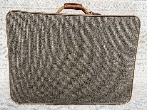 Hartmann Tweed Leather Suitcase Luggage Travel Bag 24x18x8.5 With Duffle Bag - Picture 2 of 23