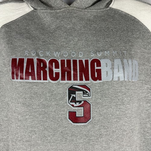 Holloway Rockwood Summit Marching Band Hoodie Size L Gray & White Cotton/Poly - Picture 2 of 7