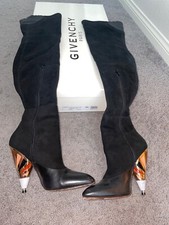 GIVENCHY Suede&Leather over -the -knee boot w...